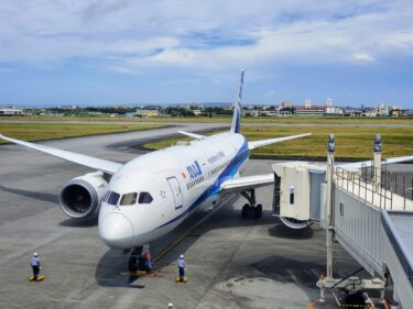 ANA1080便(宮古→羽田)プレミアムクラス搭乗記　機内食やアルコールを国際線機材のビジネスクラスシートで味わえる　アップグレードポイント利用